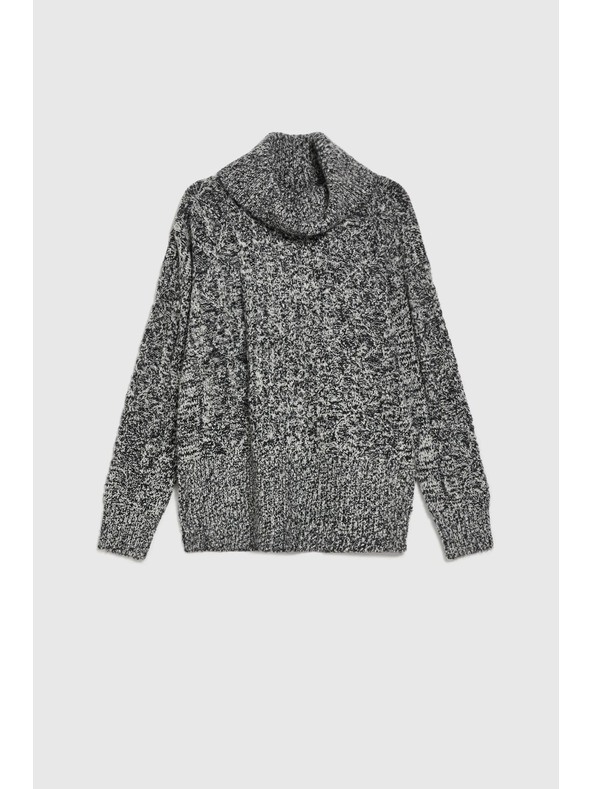 Moodo Суитшърт с дебела яка в черно Moodo