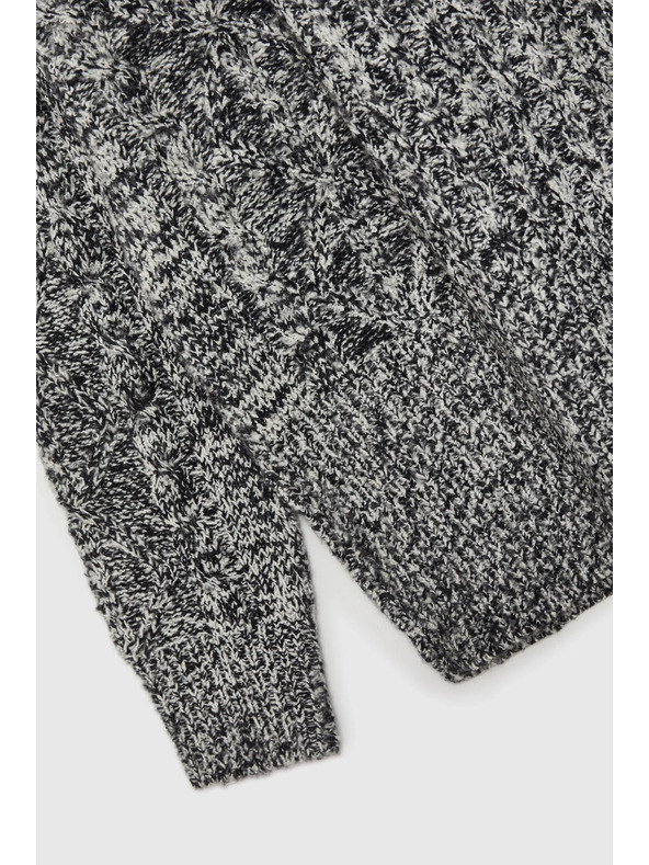 Moodo Суитшърт с дебела яка в черно Moodo