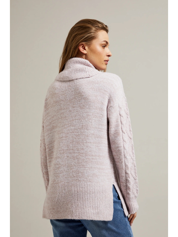 Moodo Суитшърт с дебела яка в розово Moodo