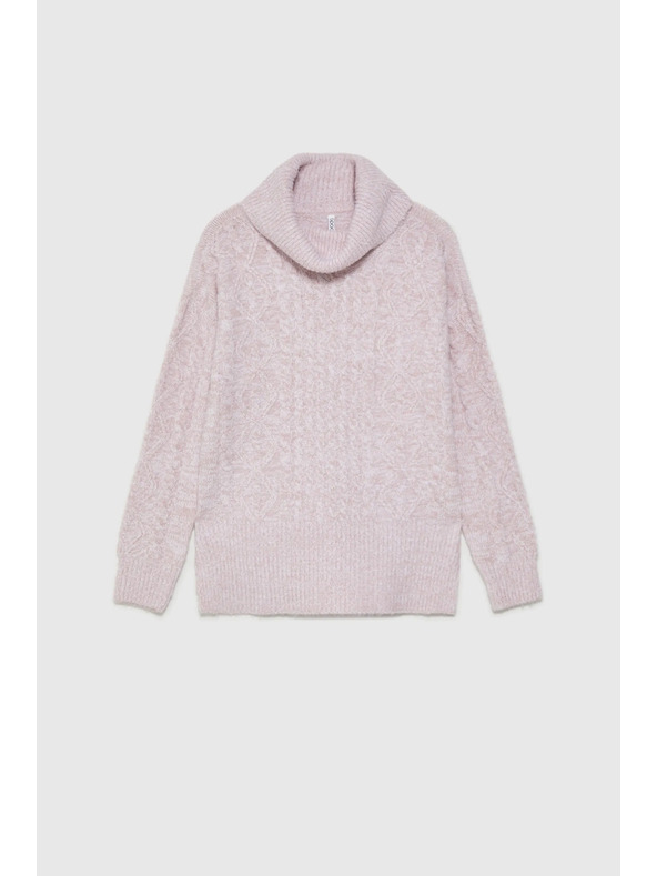 Moodo Суитшърт с дебела яка в розово Moodo