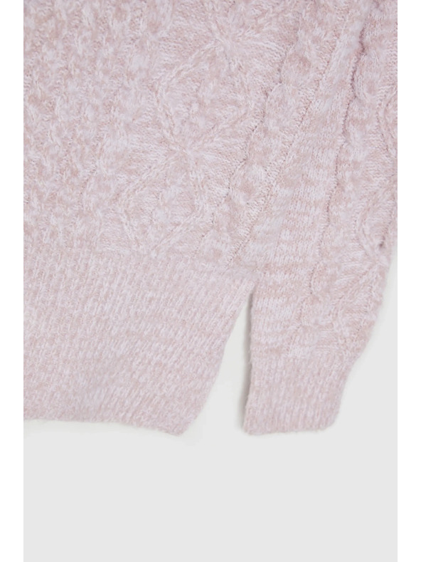 Moodo Суитшърт с дебела яка в розово Moodo