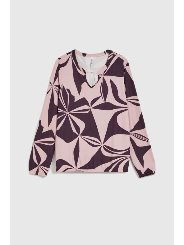Moodo Суитшърт с геометричен десен в розово Moodo