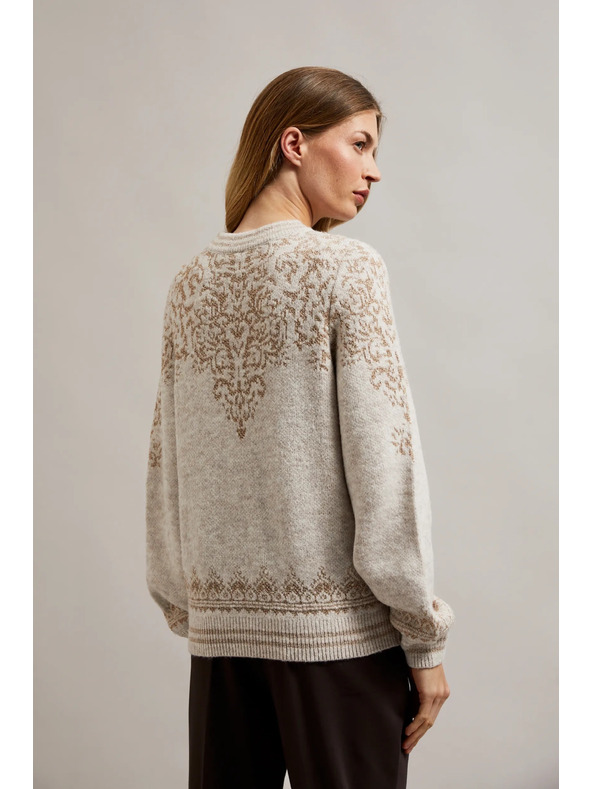 Moodo Суитшърт с лъскава нишка в бежово Moodo