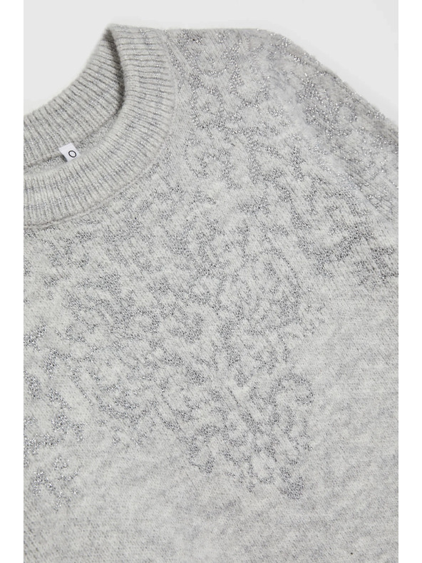 Moodo Суитшърт с лъскава нишка в сиво Moodo