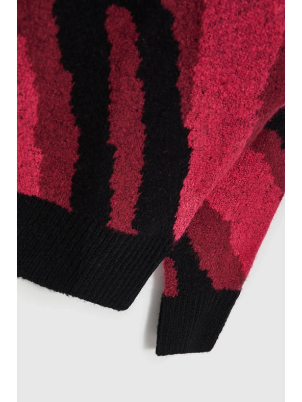 Moodo Суитшърт с геометричен десен в червено Moodo