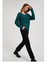 Moodo Суитшърт с пайети и кръгло деколте в зелено Moodo