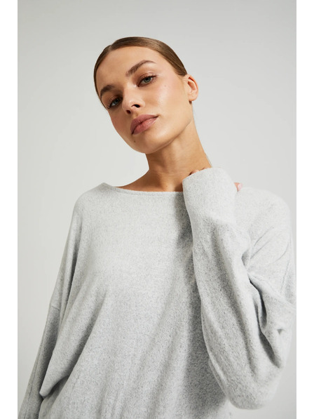 Moodo Гладък суитшърт с дълги ръкави в сиво Moodo