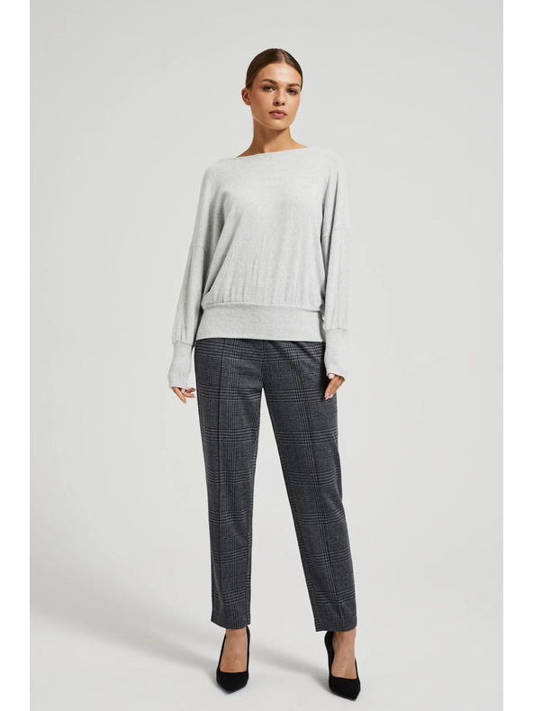 Moodo Гладък суитшърт с дълги ръкави в сиво Moodo