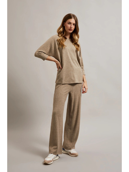 Moodo Суитшърт с метализирана нишка в бежово Moodo