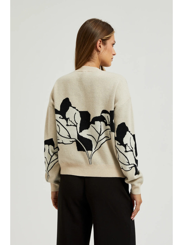 Moodo Бежов пуловер с копчета Moodo