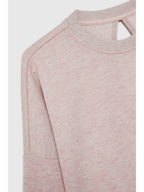 Moodo Розов суитшърт с разкроен гръб Moodo