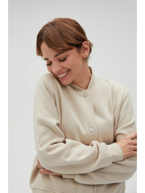 Moodo Бежов суитшърт бомбър Moodo