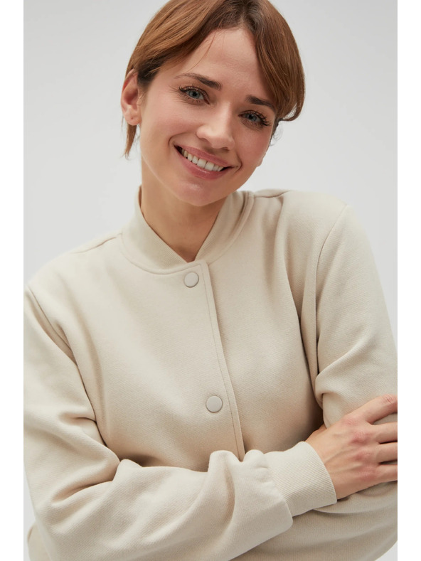 Moodo Бежов суитшърт бомбър Moodo