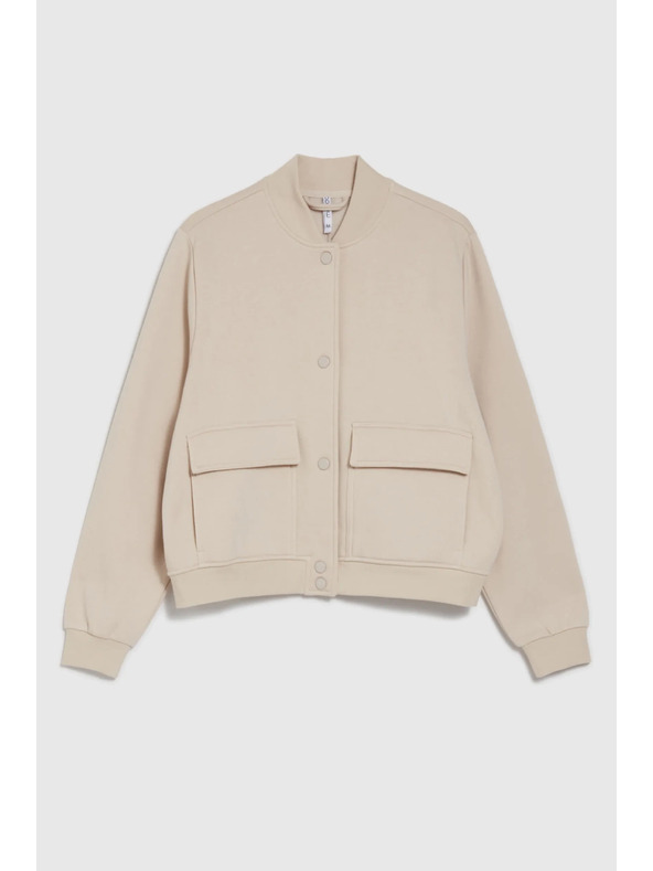 Moodo Бежов суитшърт бомбър Moodo