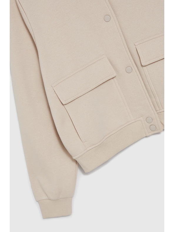 Moodo Бежов суитшърт бомбър Moodo