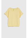 Moodo Жълта тениска с джоб и подплатени ръкави Moodo