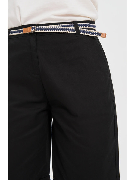 Moodo Памучни шорти с колан черни Moodo