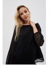Moodo Черна дамска блуза с къдрици Moodo