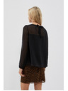 Moodo Черна дамска блуза с къдрици Moodo