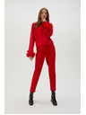Moodo Червен прав панталон с колан Moodo