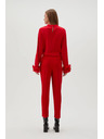 Moodo Червен прав панталон с колан Moodo