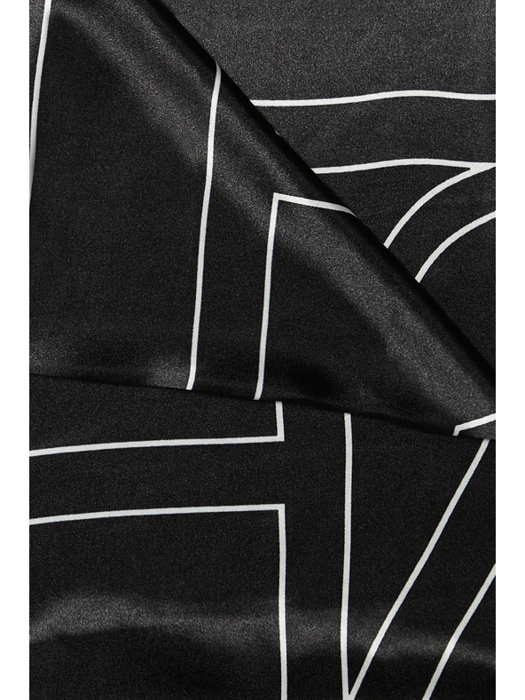 Moodo Бяло и черно дамско шарено шалче Moodo