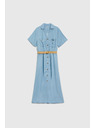 Moodo Синя дамска рокля с риза Moodo