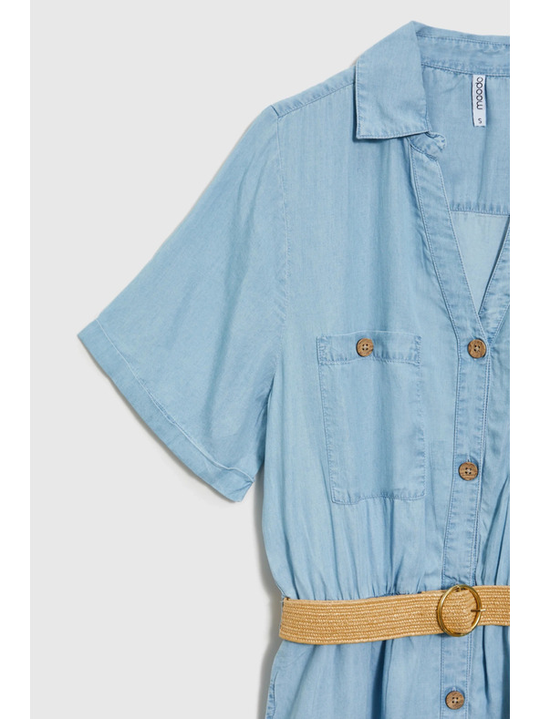 Moodo Синя дамска рокля с риза Moodo