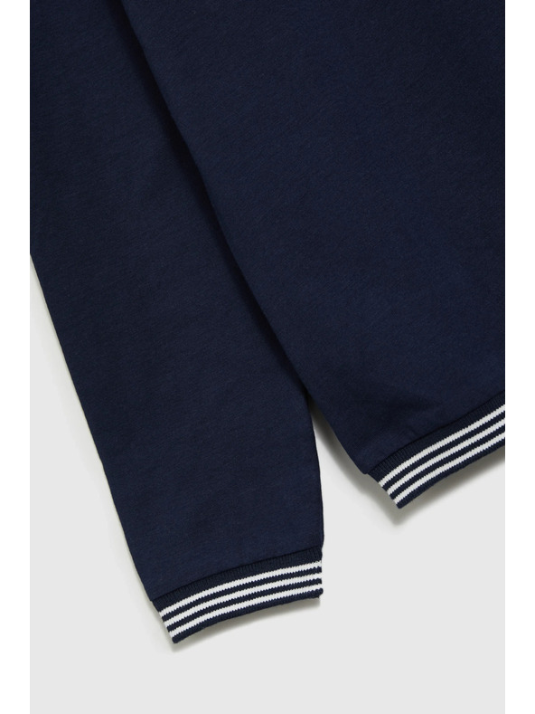 Moodo Тъмносиня дамска тениска с дълъг ръкав Moodo