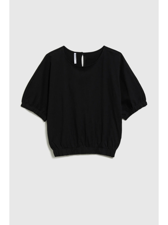 Moodo Черна дамска памучна тениска Moodo