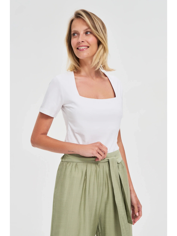 Moodo Бяла дамска тениска Moodo