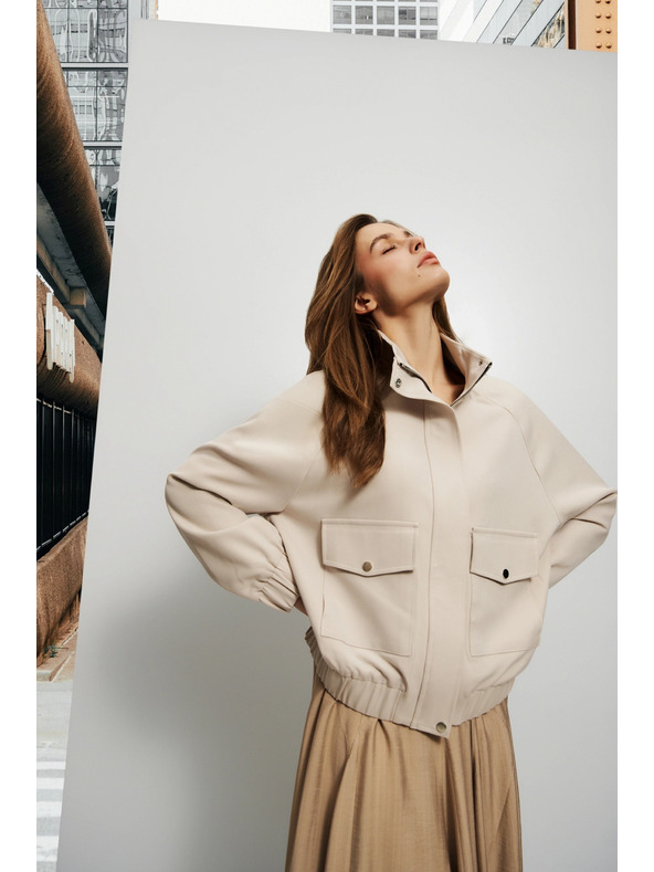 Moodo Светлобежово дамско яке