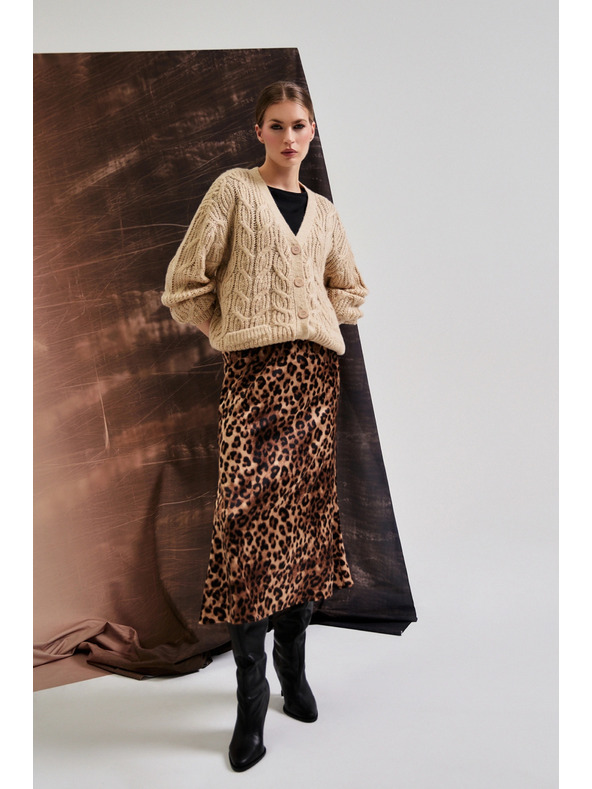 Moodo Дамска леопардова пола Moodo - кафява