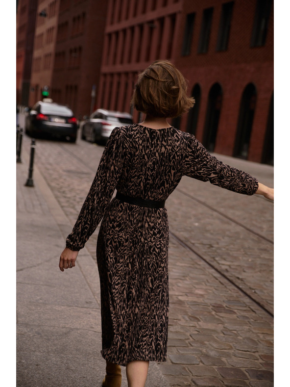 Moodo Кафяви щамповани рокли Moodo