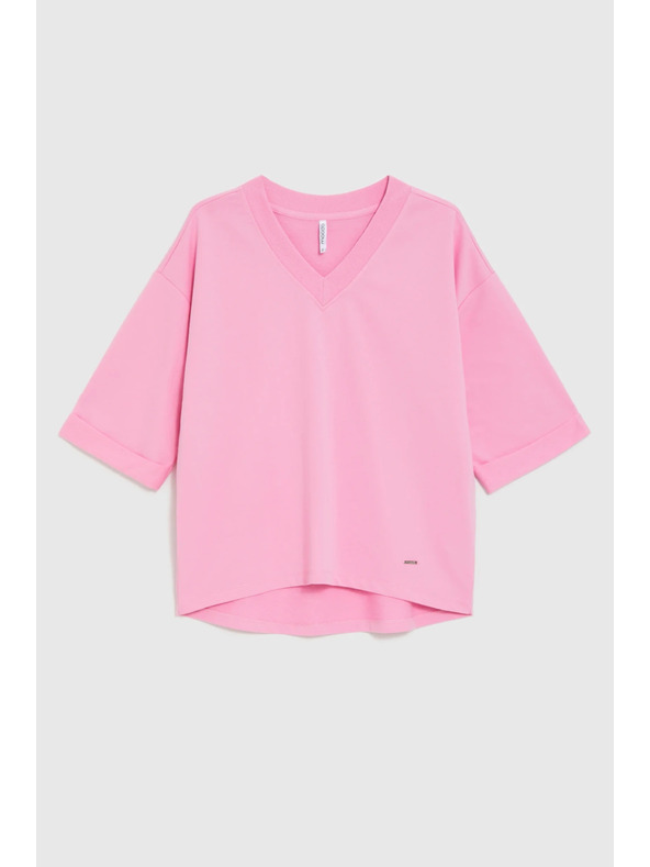 Moodo Риза с V деколте розова Moodo