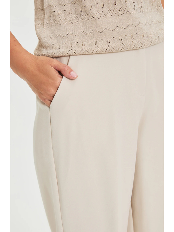 Moodo Бежови панталони с гънки Moodo