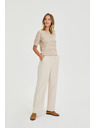 Moodo Бежови панталони с гънки Moodo