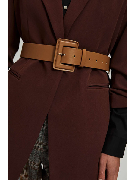 Moodo Тъмно бежов широк колан Moodo