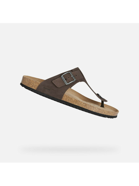 Geox Тъмнокафяви мъжки чехли Geox Sandal Ghita