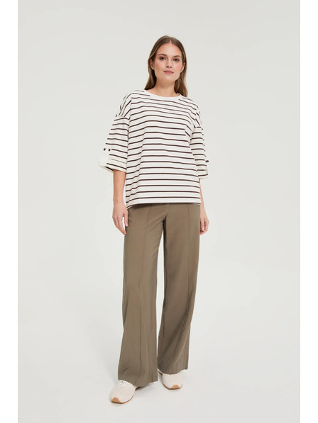 Moodo Раирана суитшърт бяла Moodo