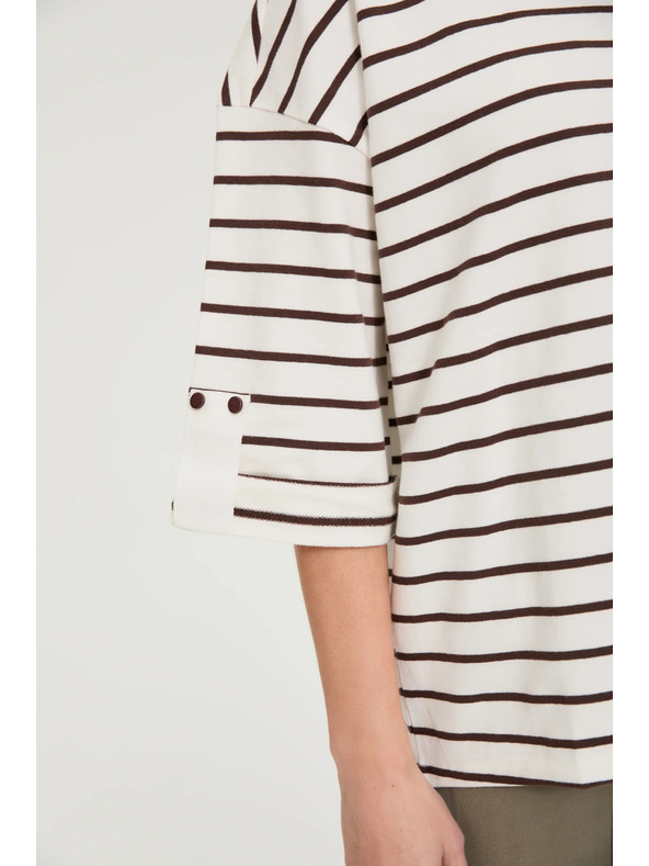 Moodo Раирана суитшърт бяла Moodo