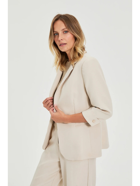 Moodo Бежово сако с 3/4 ръкави Moodo