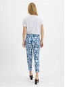 Orsay Бяло-син дамски панталон с десен ORSAY
