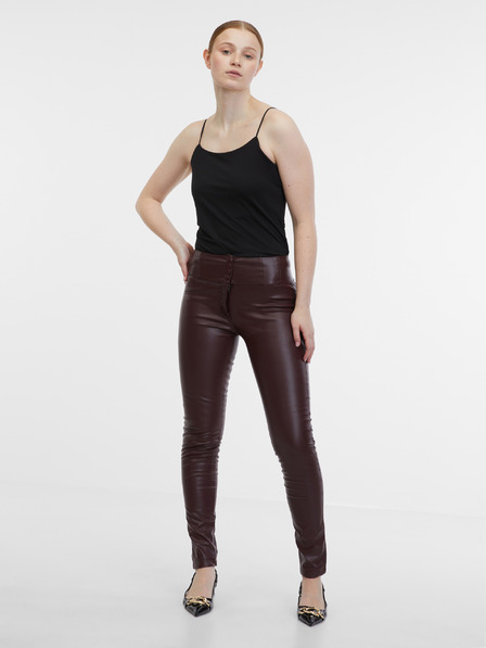 Orsay Винен дамски панталон от изкуствена кожа ORSAY