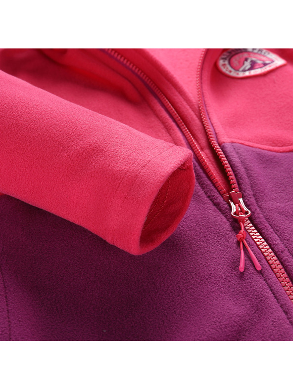 ALPINE PRO Лилаво-розов детски поларен суитчър ALPINE PRO SIUSO