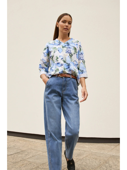 Moodo Суитшърт с цветя синя Moodo