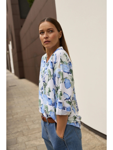 Moodo Суитшърт с цветя синя Moodo