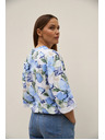 Moodo Суитшърт с цветя синя Moodo