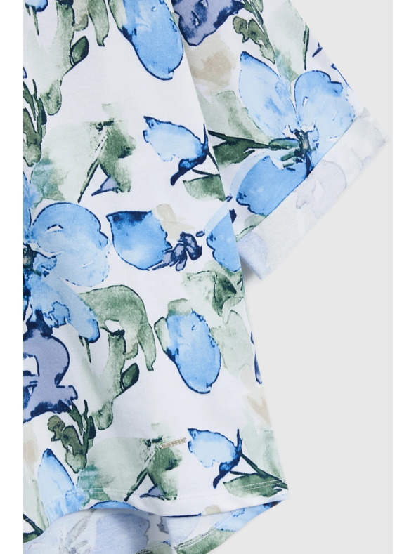 Moodo Суитшърт с цветя синя Moodo