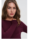 Moodo Приилягаща блуза с дълги ръкави бордо Moodo